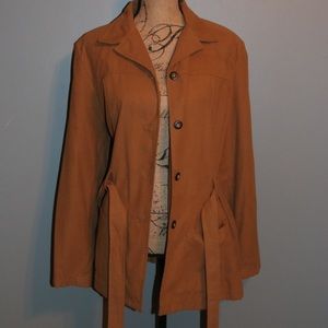Karen Scott suede trench coat women’s size Large
